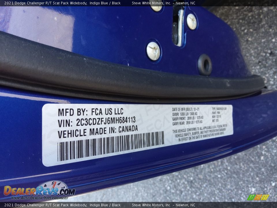 2021 Dodge Challenger R/T Scat Pack Widebody Indigo Blue / Black Photo #28