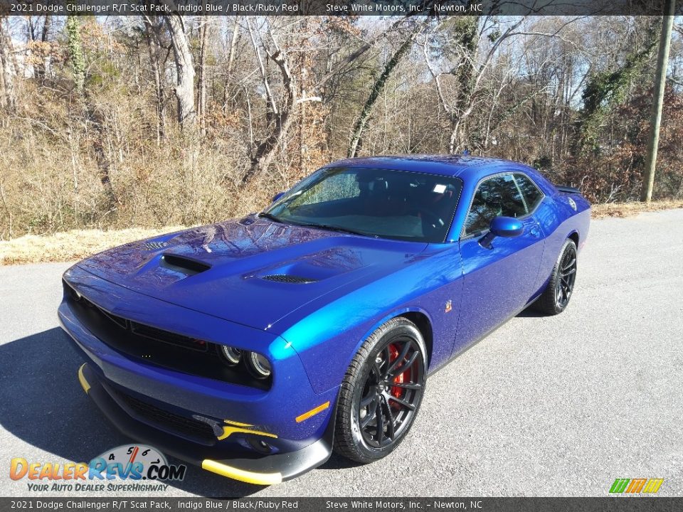 2021 Dodge Challenger R/T Scat Pack Indigo Blue / Black/Ruby Red Photo #2