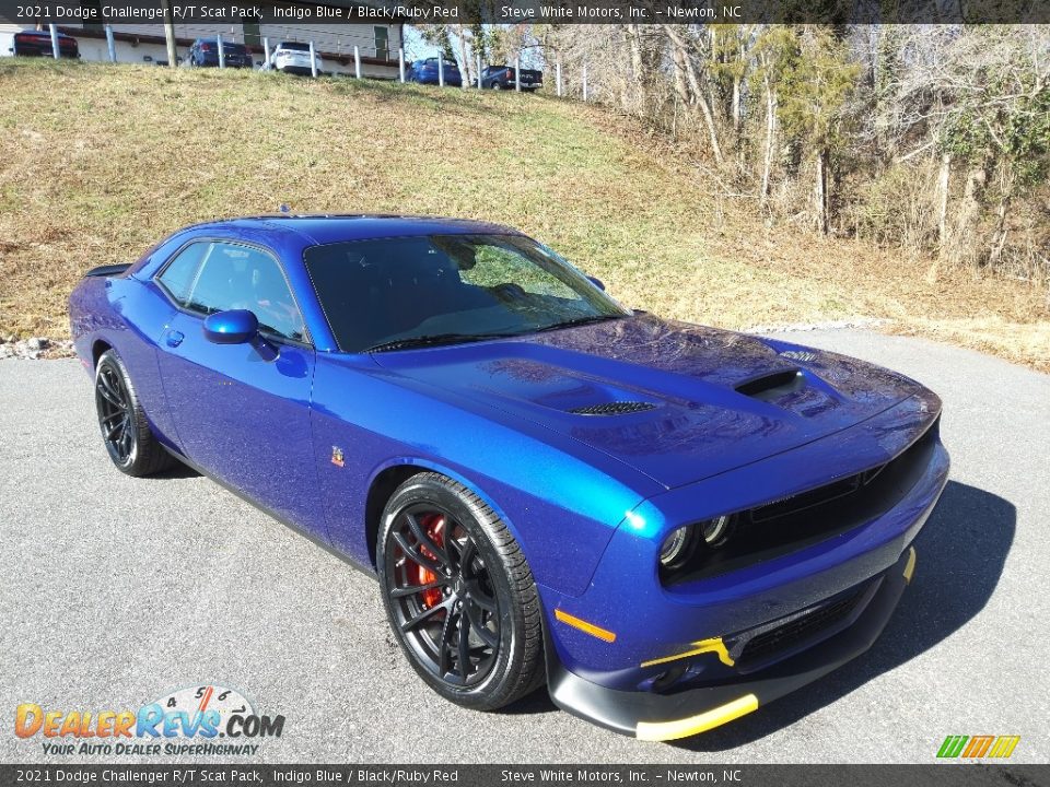 2021 Dodge Challenger R/T Scat Pack Indigo Blue / Black/Ruby Red Photo #4