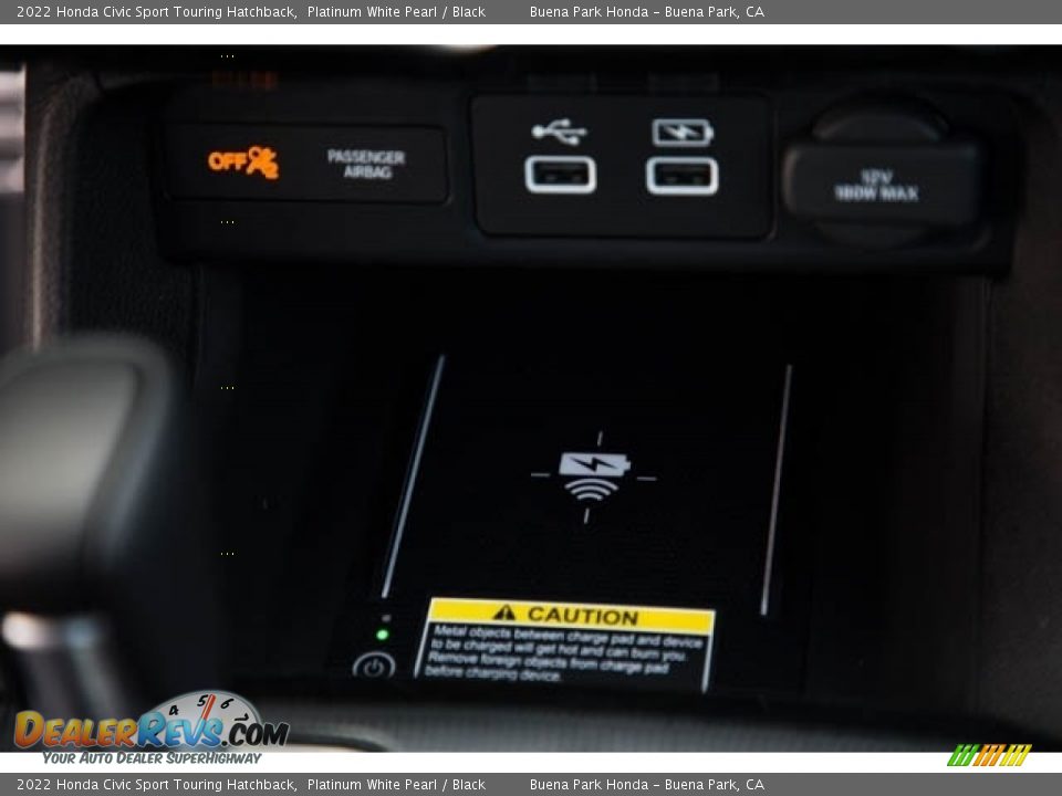 2022 Honda Civic Sport Touring Hatchback Platinum White Pearl / Black Photo #23