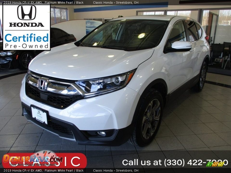 2019 Honda CR-V EX AWD Platinum White Pearl / Black Photo #1