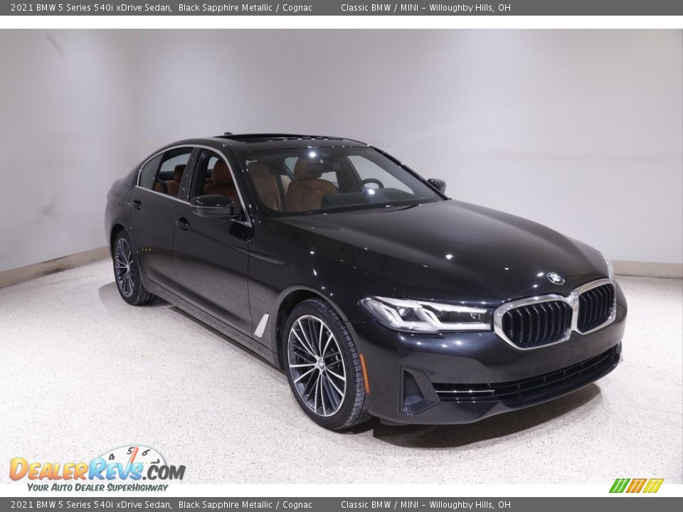 2021 BMW 5 Series 540i xDrive Sedan Black Sapphire Metallic / Cognac Photo #1