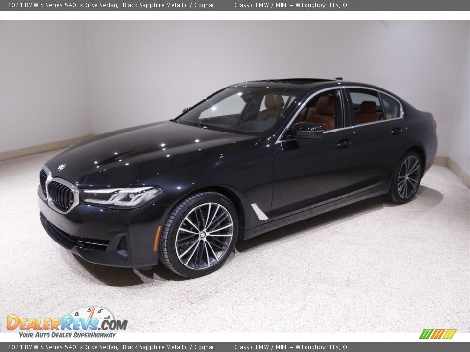 Black Sapphire Metallic 2021 BMW 5 Series 540i xDrive Sedan Photo #3