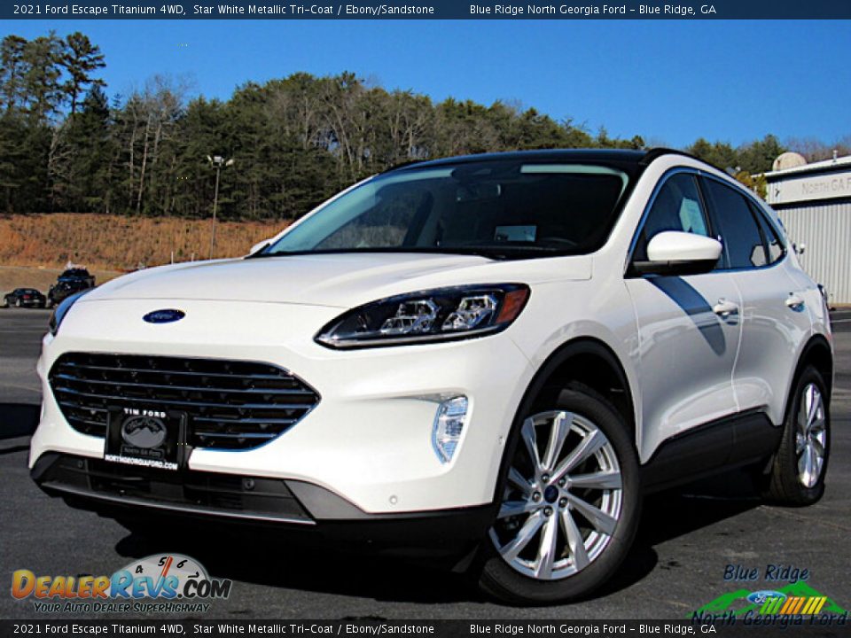 2021 Ford Escape Titanium 4WD Star White Metallic Tri-Coat / Ebony/Sandstone Photo #1