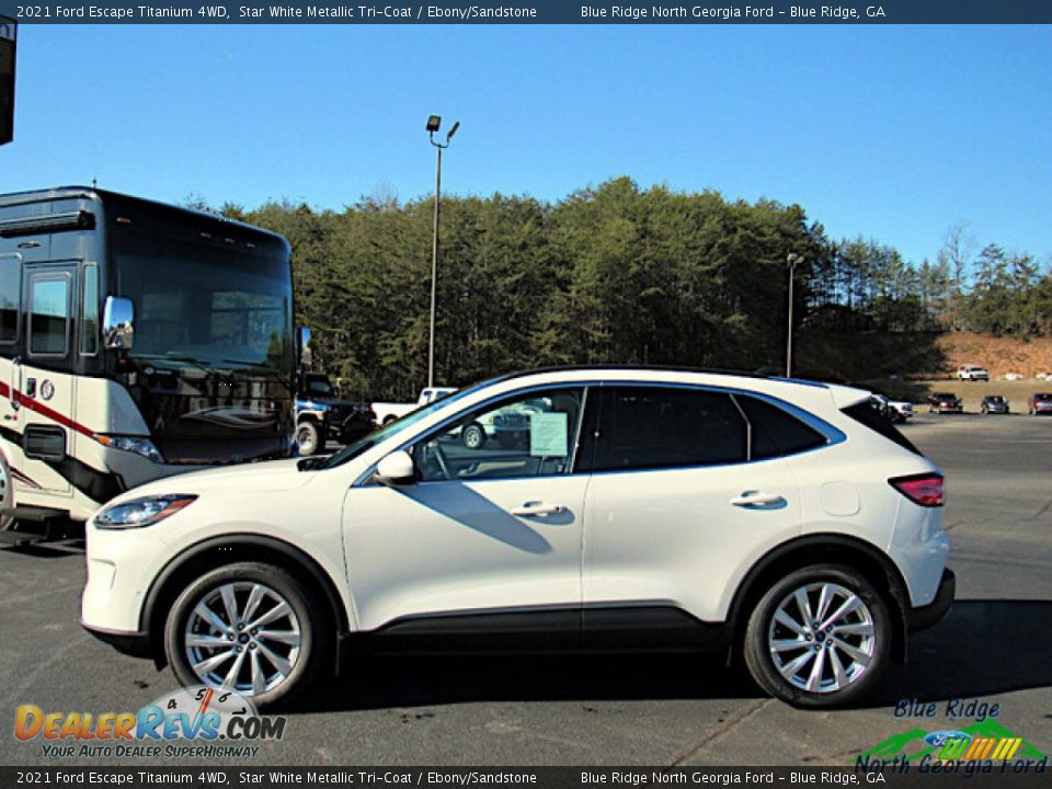 2021 Ford Escape Titanium 4WD Star White Metallic Tri-Coat / Ebony/Sandstone Photo #2