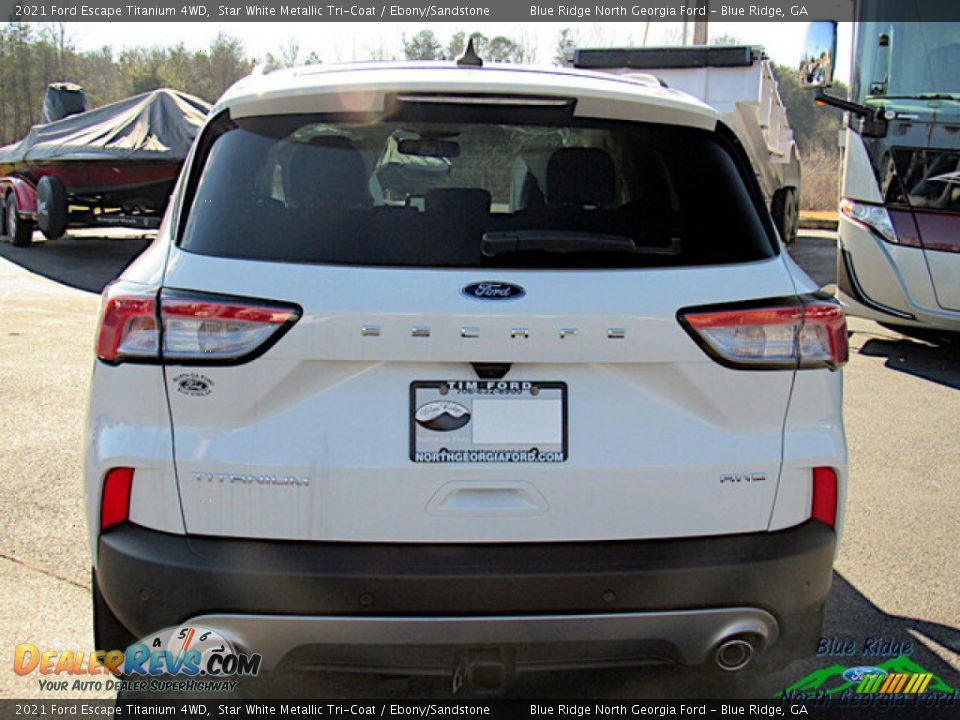 2021 Ford Escape Titanium 4WD Star White Metallic Tri-Coat / Ebony/Sandstone Photo #4