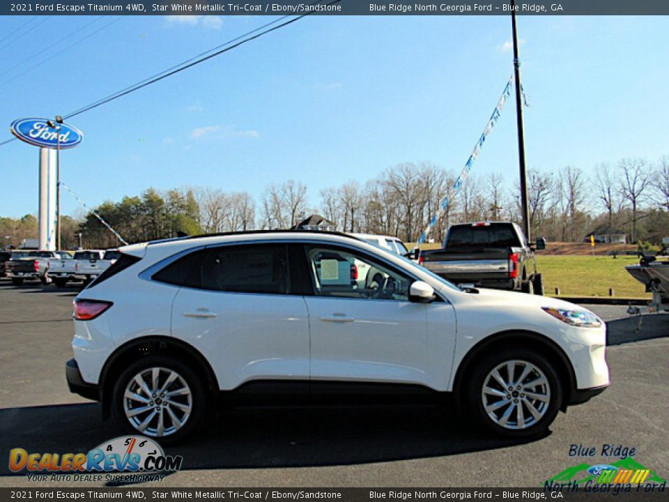 2021 Ford Escape Titanium 4WD Star White Metallic Tri-Coat / Ebony/Sandstone Photo #6