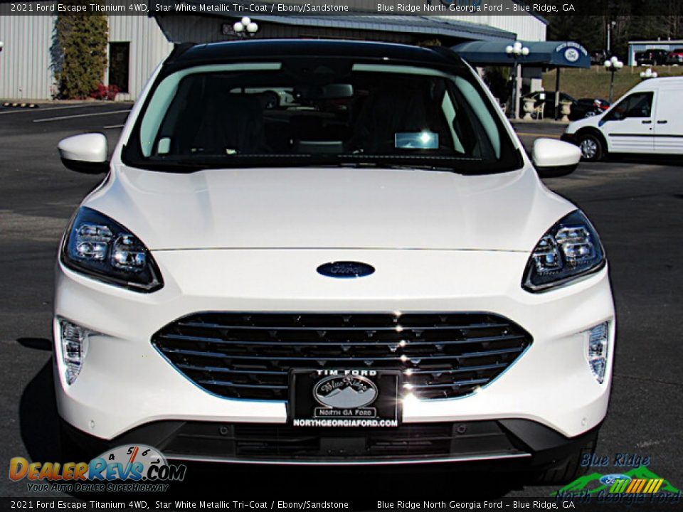 2021 Ford Escape Titanium 4WD Star White Metallic Tri-Coat / Ebony/Sandstone Photo #8
