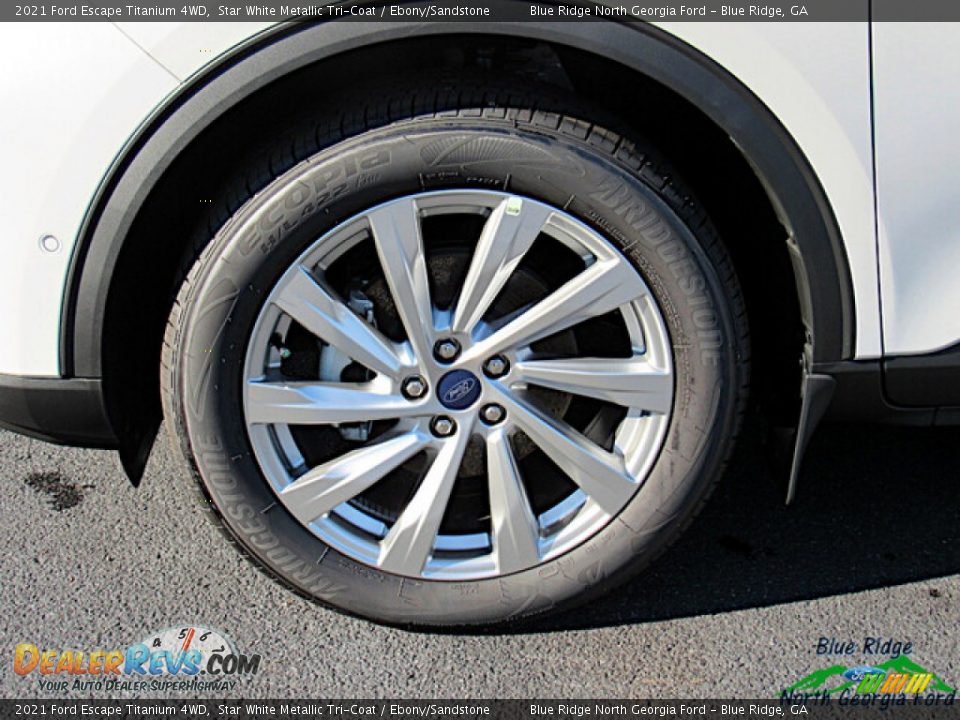 2021 Ford Escape Titanium 4WD Star White Metallic Tri-Coat / Ebony/Sandstone Photo #9