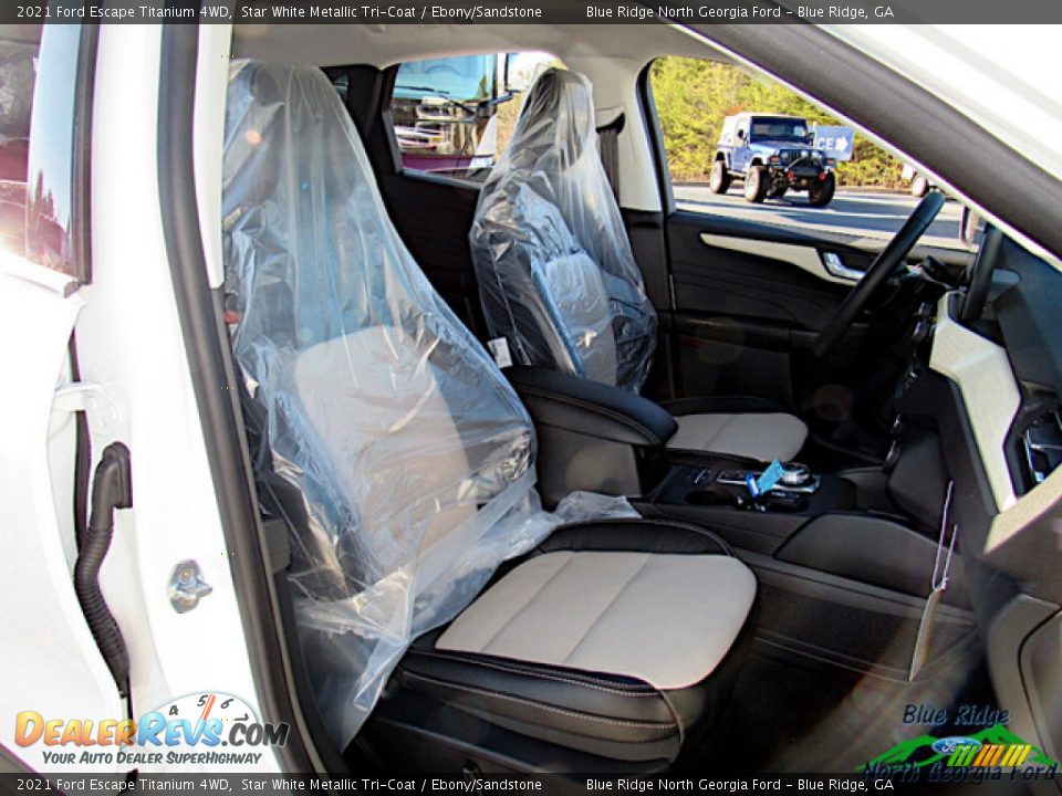 2021 Ford Escape Titanium 4WD Star White Metallic Tri-Coat / Ebony/Sandstone Photo #12