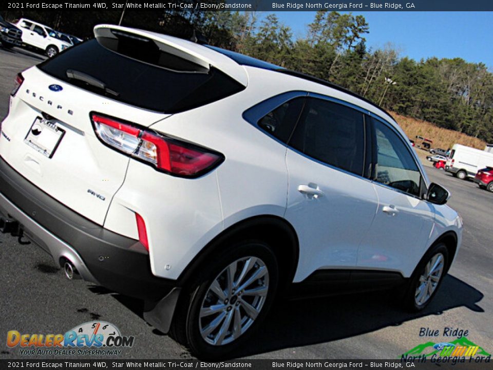 2021 Ford Escape Titanium 4WD Star White Metallic Tri-Coat / Ebony/Sandstone Photo #28