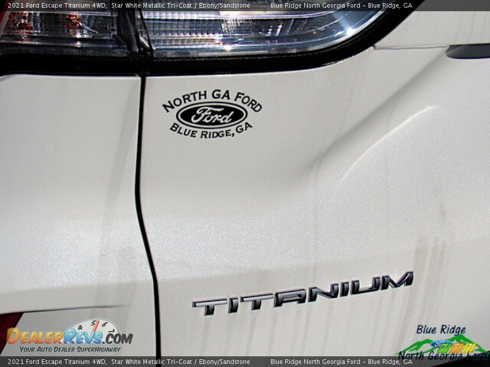 2021 Ford Escape Titanium 4WD Star White Metallic Tri-Coat / Ebony/Sandstone Photo #30