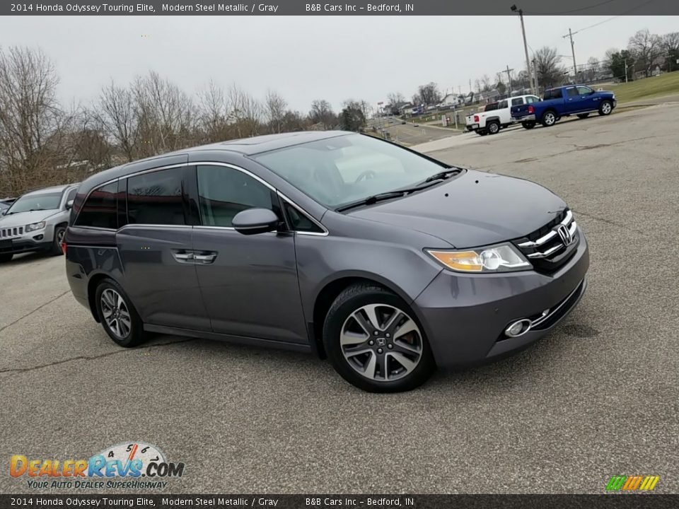 2014 Honda Odyssey Touring Elite Modern Steel Metallic / Gray Photo #7