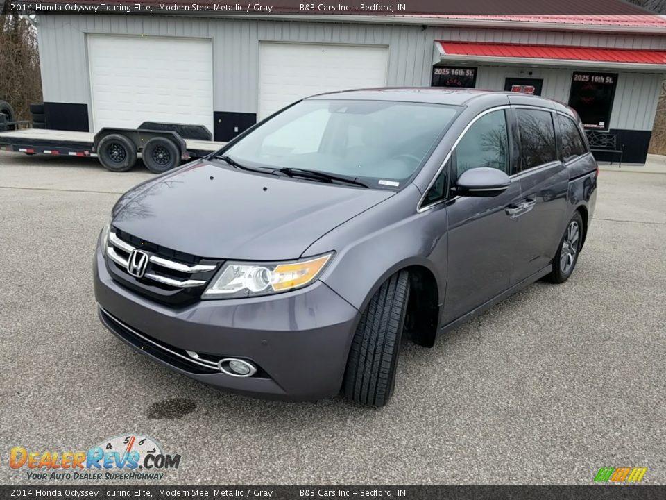 2014 Honda Odyssey Touring Elite Modern Steel Metallic / Gray Photo #9