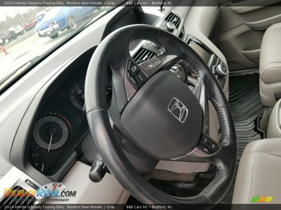 2014 Honda Odyssey Touring Elite Modern Steel Metallic / Gray Photo #13