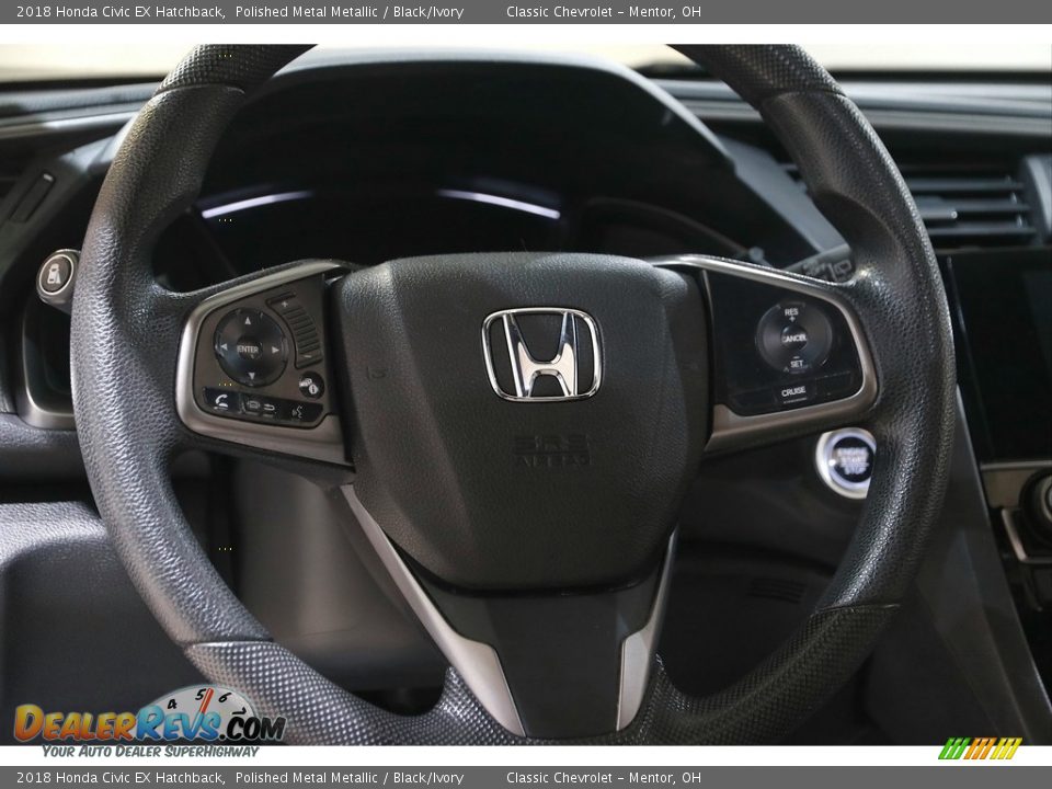 2018 Honda Civic EX Hatchback Polished Metal Metallic / Black/Ivory Photo #7