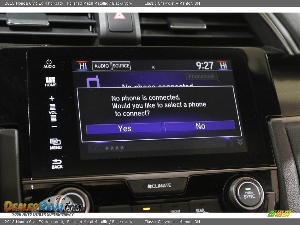 2018 Honda Civic EX Hatchback Polished Metal Metallic / Black/Ivory Photo #11