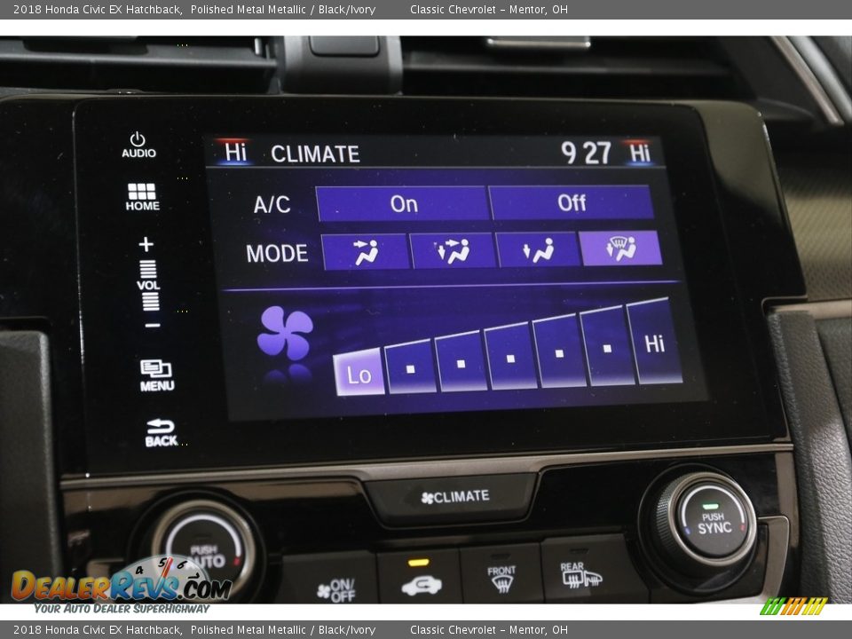 2018 Honda Civic EX Hatchback Polished Metal Metallic / Black/Ivory Photo #12