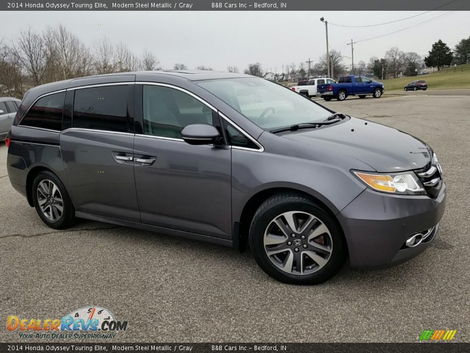 2014 Honda Odyssey Touring Elite Modern Steel Metallic / Gray Photo #31