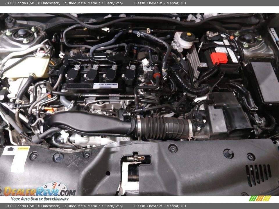 2018 Honda Civic EX Hatchback Polished Metal Metallic / Black/Ivory Photo #19