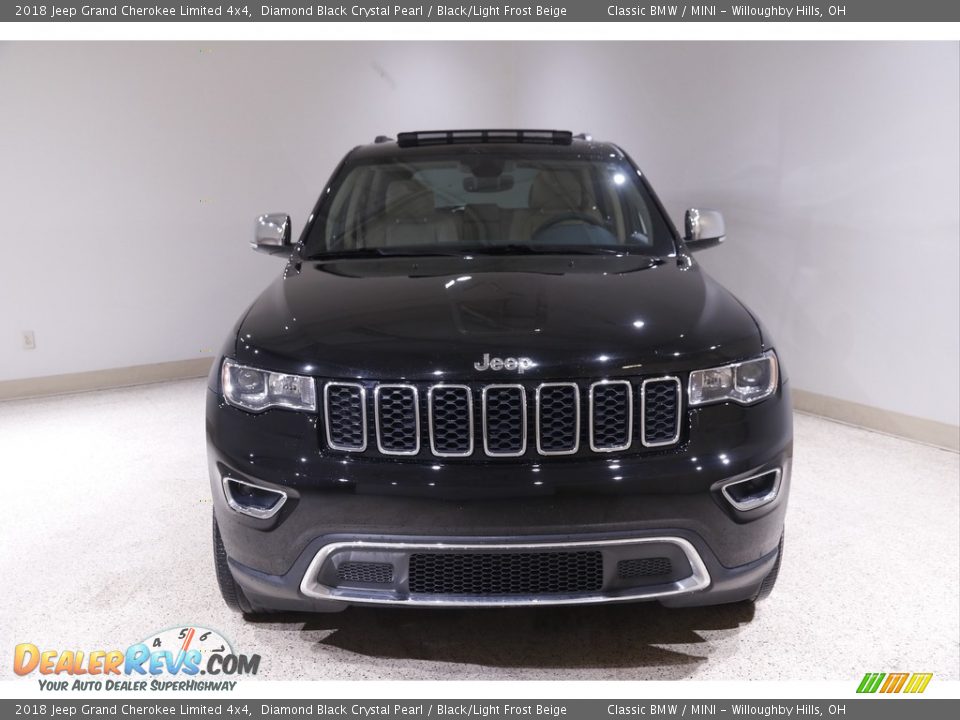 2018 Jeep Grand Cherokee Limited 4x4 Diamond Black Crystal Pearl / Black/Light Frost Beige Photo #2