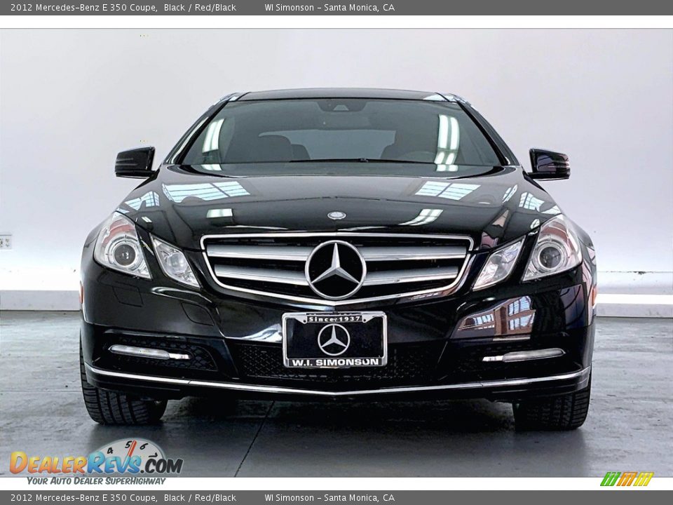 2012 Mercedes-Benz E 350 Coupe Black / Red/Black Photo #2