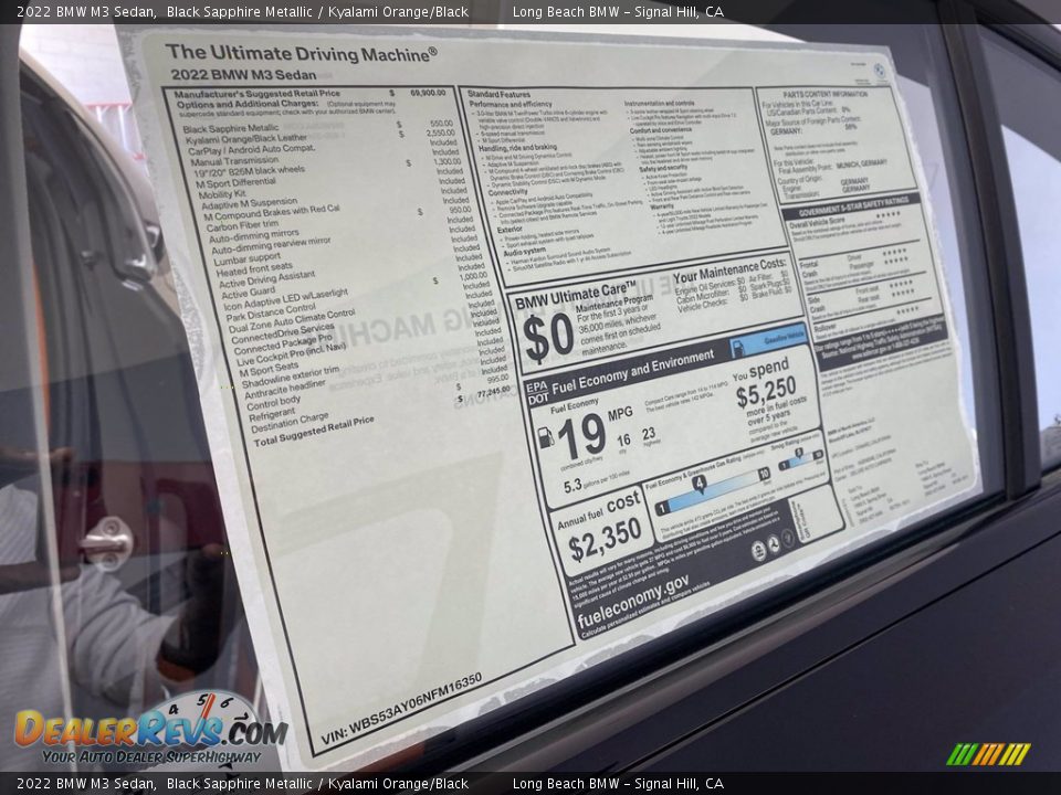 2022 BMW M3 Sedan Window Sticker Photo #25