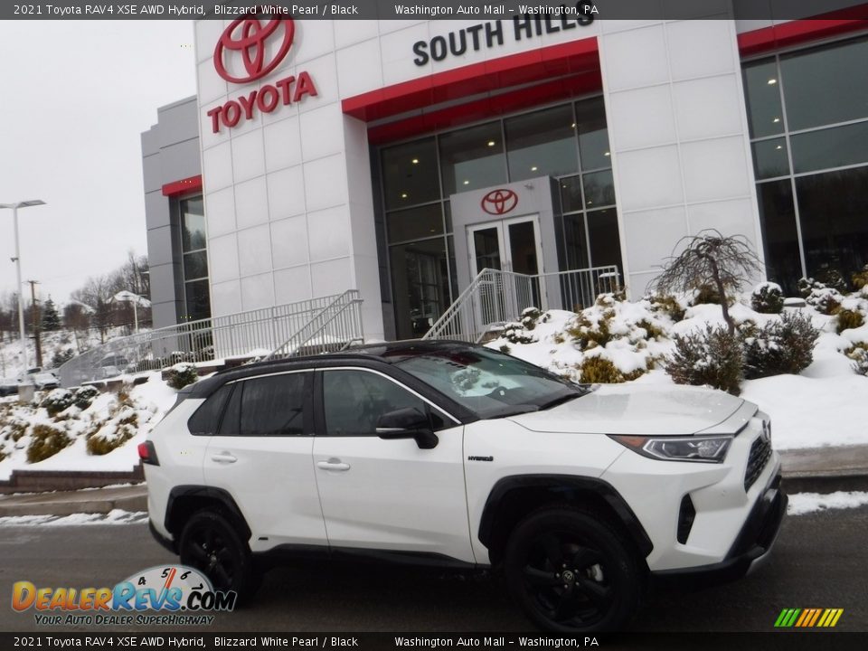 2021 Toyota RAV4 XSE AWD Hybrid Blizzard White Pearl / Black Photo #2