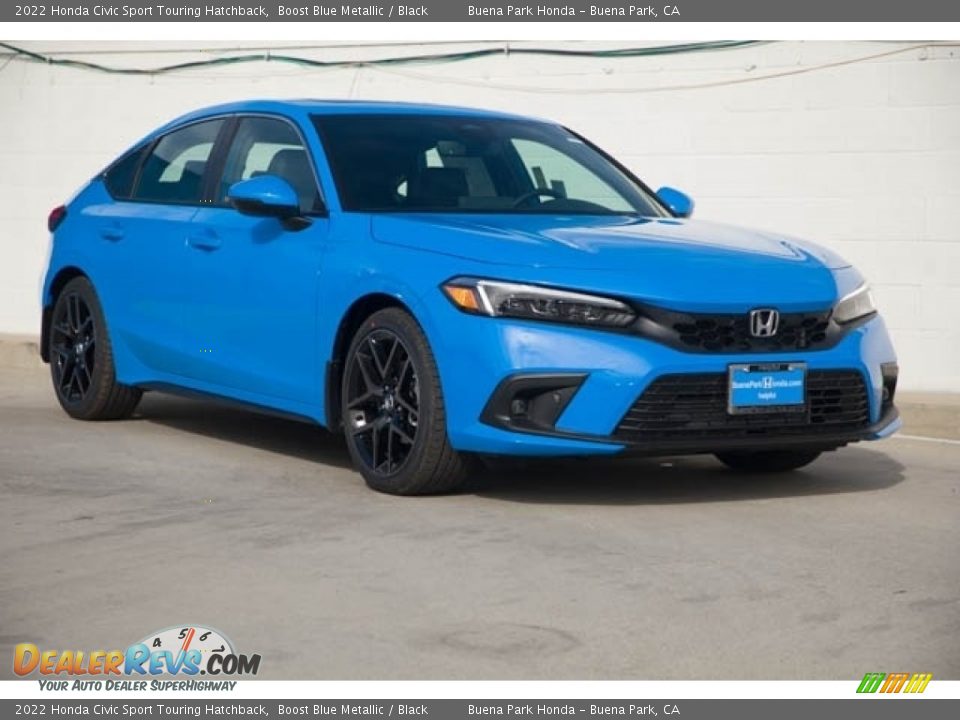 Front 3/4 View of 2022 Honda Civic Sport Touring Hatchback Photo #1