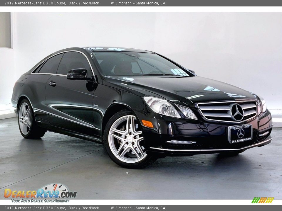 2012 Mercedes-Benz E 350 Coupe Black / Red/Black Photo #34