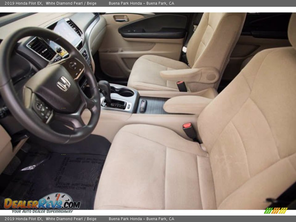 2019 Honda Pilot EX White Diamond Pearl / Beige Photo #3