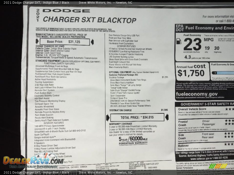 2021 Dodge Charger SXT Indigo Blue / Black Photo #25