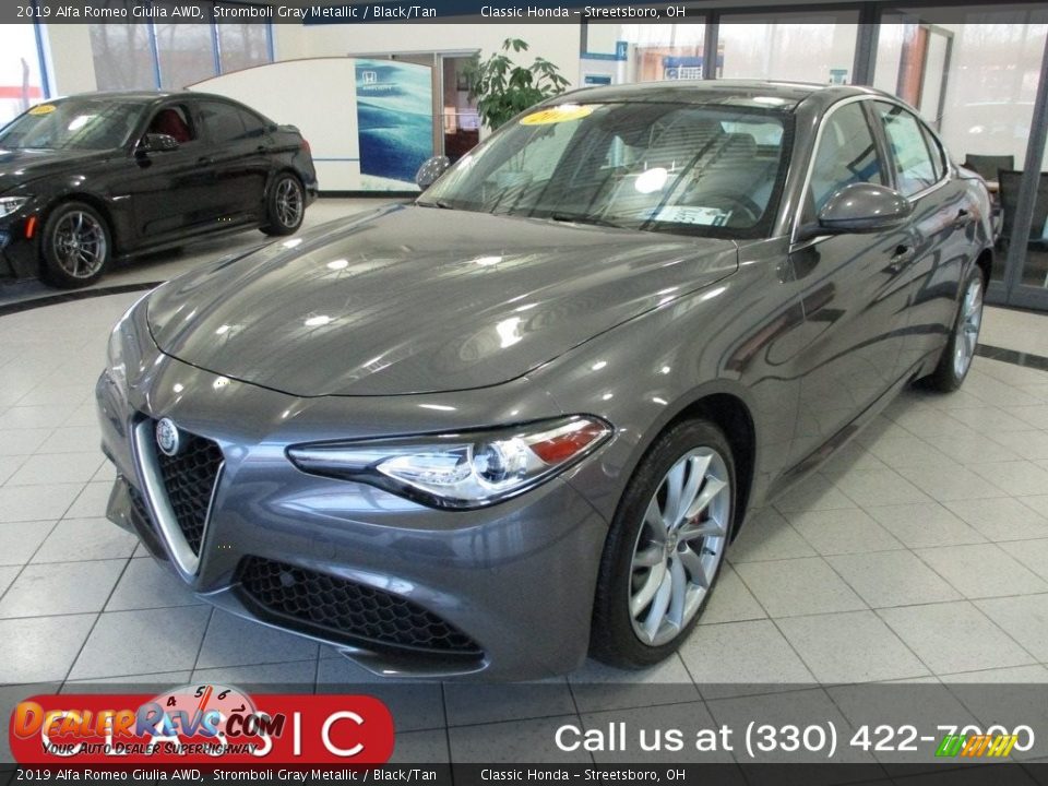2019 Alfa Romeo Giulia AWD Stromboli Gray Metallic / Black/Tan Photo #1