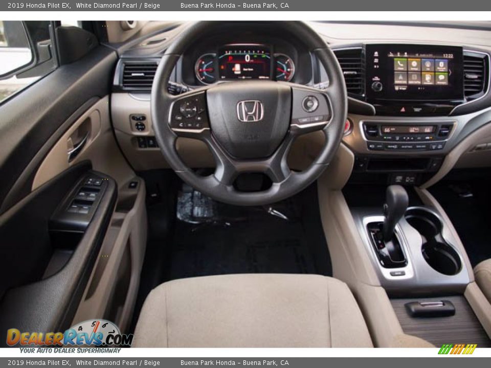 2019 Honda Pilot EX White Diamond Pearl / Beige Photo #5