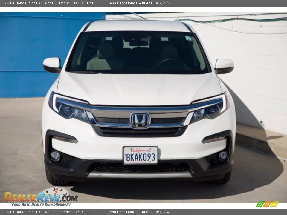 2019 Honda Pilot EX White Diamond Pearl / Beige Photo #7