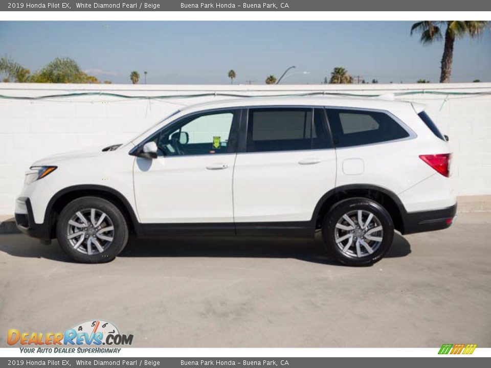 2019 Honda Pilot EX White Diamond Pearl / Beige Photo #8