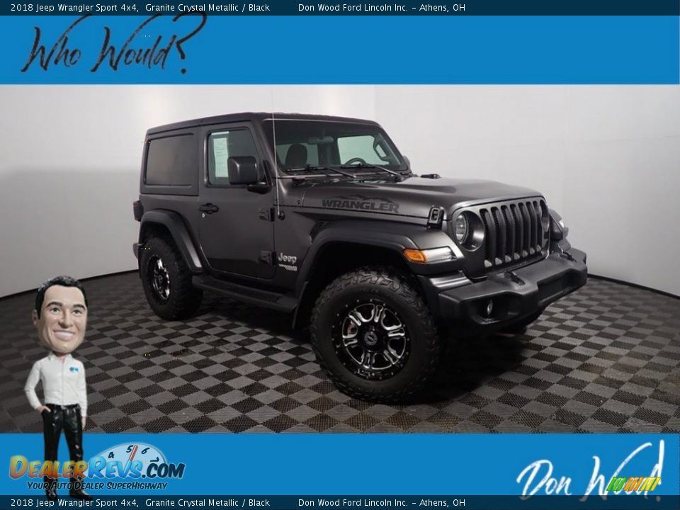 2018 Jeep Wrangler Sport 4x4 Granite Crystal Metallic / Black Photo #1