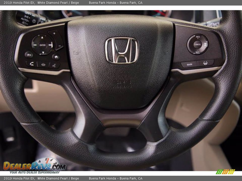 2019 Honda Pilot EX White Diamond Pearl / Beige Photo #13