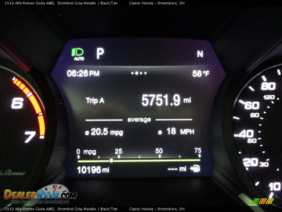 2019 Alfa Romeo Giulia AWD Stromboli Gray Metallic / Black/Tan Photo #34