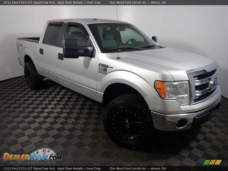 2013 Ford F150 XLT SuperCrew 4x4 Ingot Silver Metallic / Steel Gray Photo #3