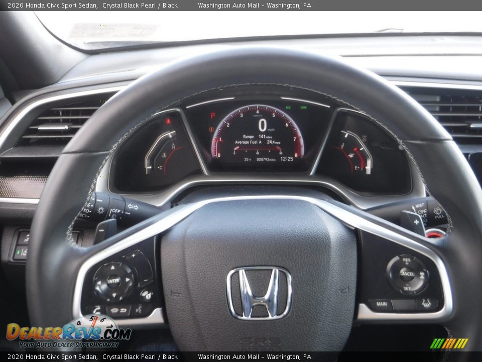 2020 Honda Civic Sport Sedan Crystal Black Pearl / Black Photo #20