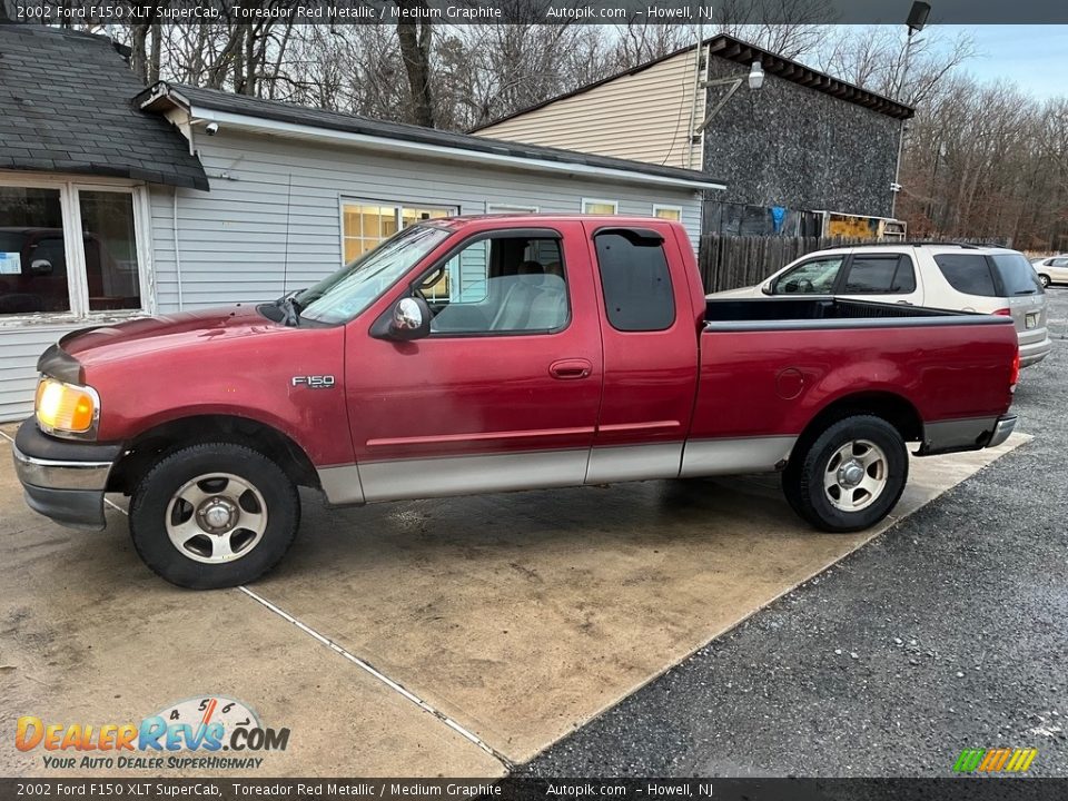 2002 Ford F150 XLT SuperCab Toreador Red Metallic / Medium Graphite Photo #9