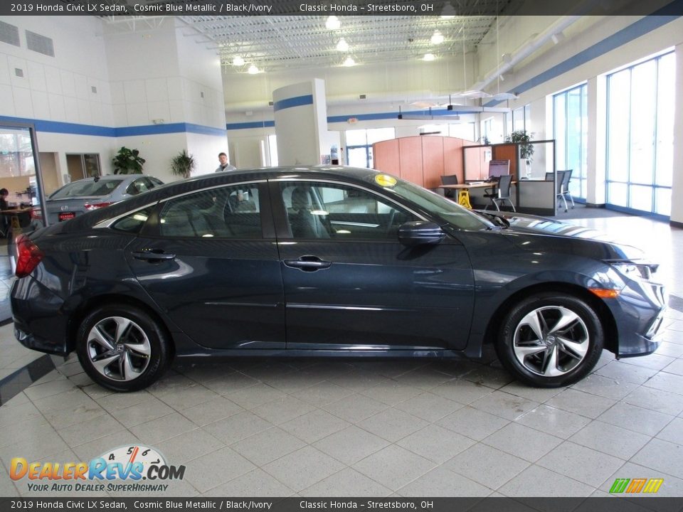2019 Honda Civic LX Sedan Cosmic Blue Metallic / Black/Ivory Photo #4
