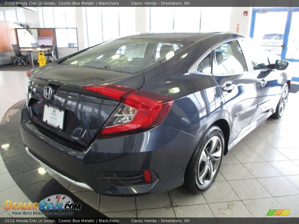 2019 Honda Civic LX Sedan Cosmic Blue Metallic / Black/Ivory Photo #7