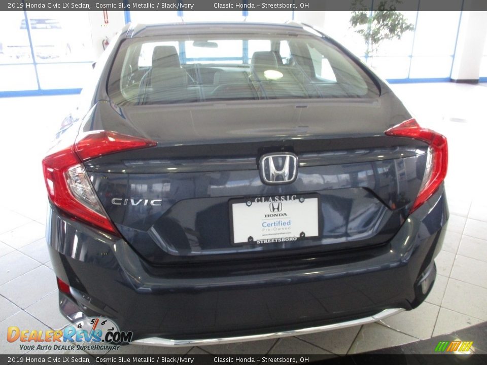 2019 Honda Civic LX Sedan Cosmic Blue Metallic / Black/Ivory Photo #8