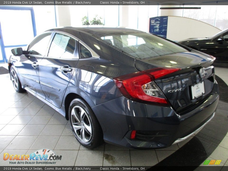 2019 Honda Civic LX Sedan Cosmic Blue Metallic / Black/Ivory Photo #9