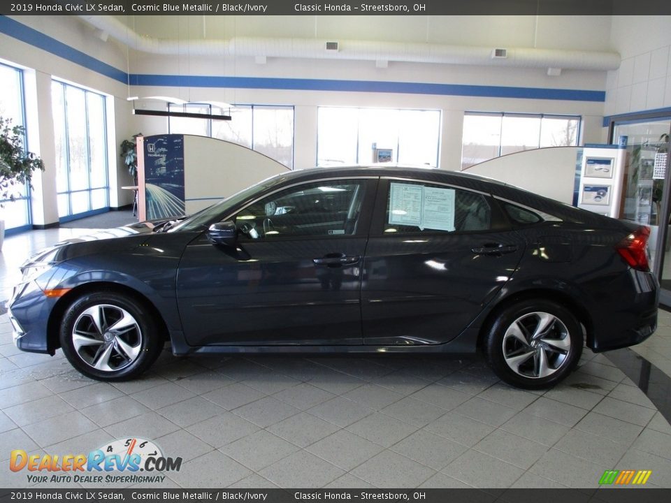 2019 Honda Civic LX Sedan Cosmic Blue Metallic / Black/Ivory Photo #10