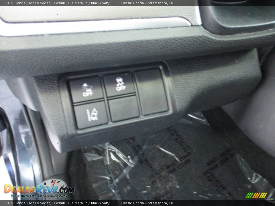 2019 Honda Civic LX Sedan Cosmic Blue Metallic / Black/Ivory Photo #28
