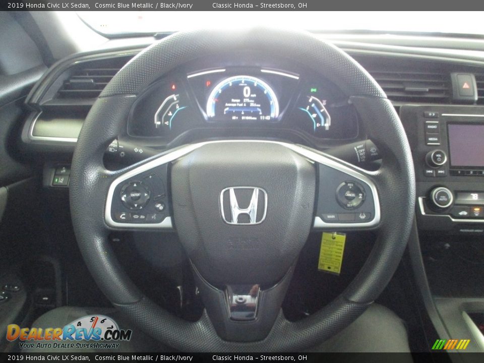2019 Honda Civic LX Sedan Cosmic Blue Metallic / Black/Ivory Photo #29