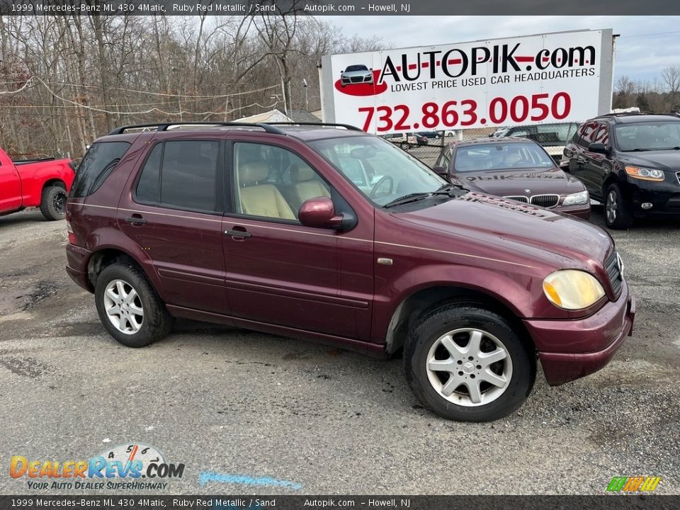 1999 Mercedes-Benz ML 430 4Matic Ruby Red Metallic / Sand Photo #1